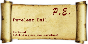 Perelesz Emil névjegykártya